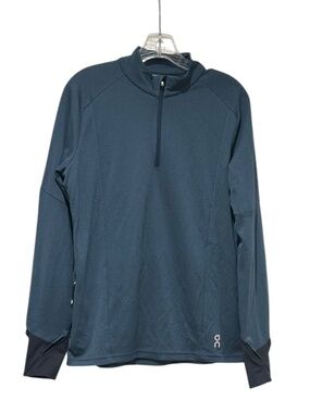 On Run Blue Weather Shirt 3/4 zip men's size S Like NEW ON Running